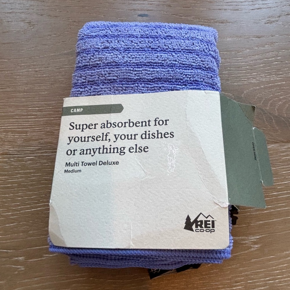 NWT REI Purple Multi Towel Deluxe - Camp Absorbent Kitchen Towel